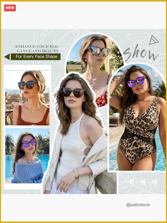 Polarized UV400 Cat Eye Oversized Sunglasses main image 4